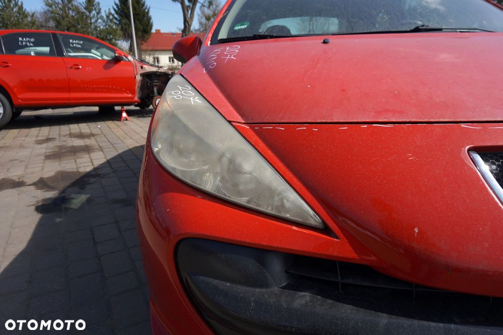 MASKA ZDERZAK BŁOTNIKI LAMPY 207  KKNB  PEUGEOT 2006-2009 CZERWONY PRZÓD KOMPLETNY - 25