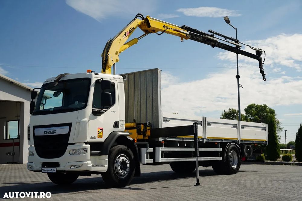 DAF LF 250 / 4X2 / LIVRARE - 7.3 + HDS HYVA HB 150X -E3 / RADIOCOMANDĂ / ROTATOARE / MAX. CAPACITATE DE RIDICARE: 5200 KG / EURO 6 - 2