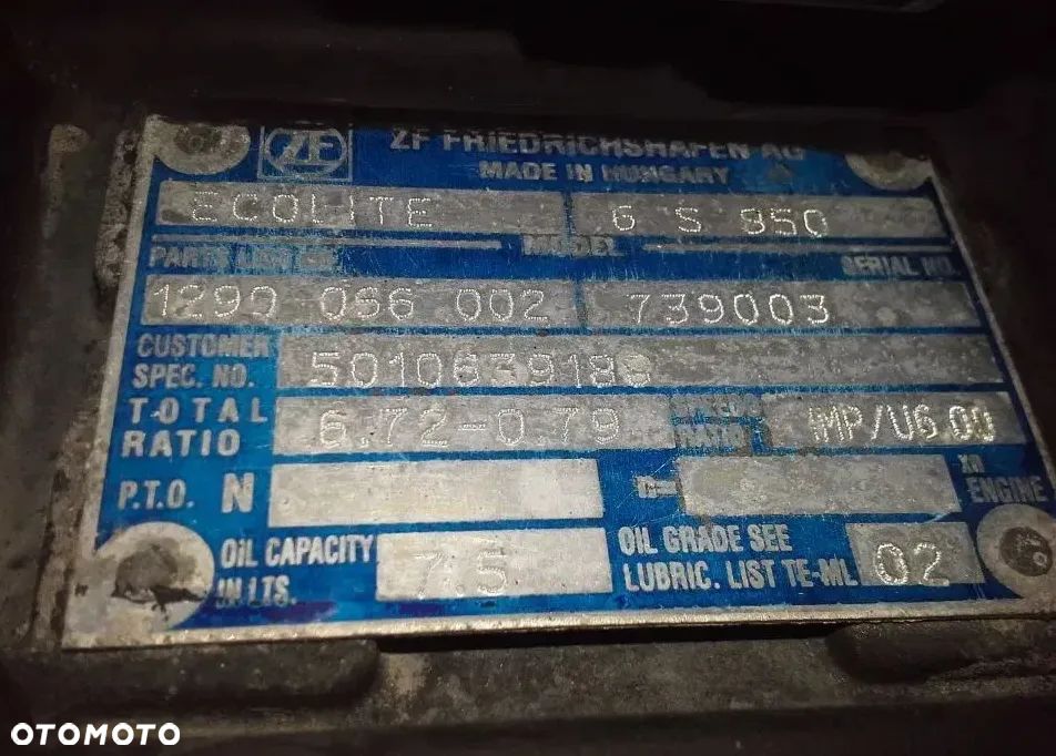 SKRZYNIA BIEGÓW ZF 6S850 Midlum Volvo Daf Man Ecol - 3