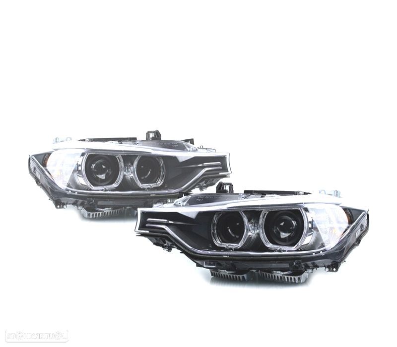 FARÓIS XENON BMW SERIE 3 F30 31 11-15 FUNDO NEGRO - 1