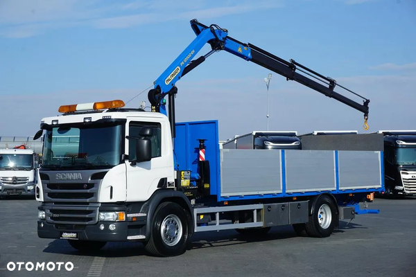 Scania / P 250 / ACC / SKRZYNIOWY + HDS + WINDA / PALFINGER PK 12 002 - EH B / WYSIĘG 10 M