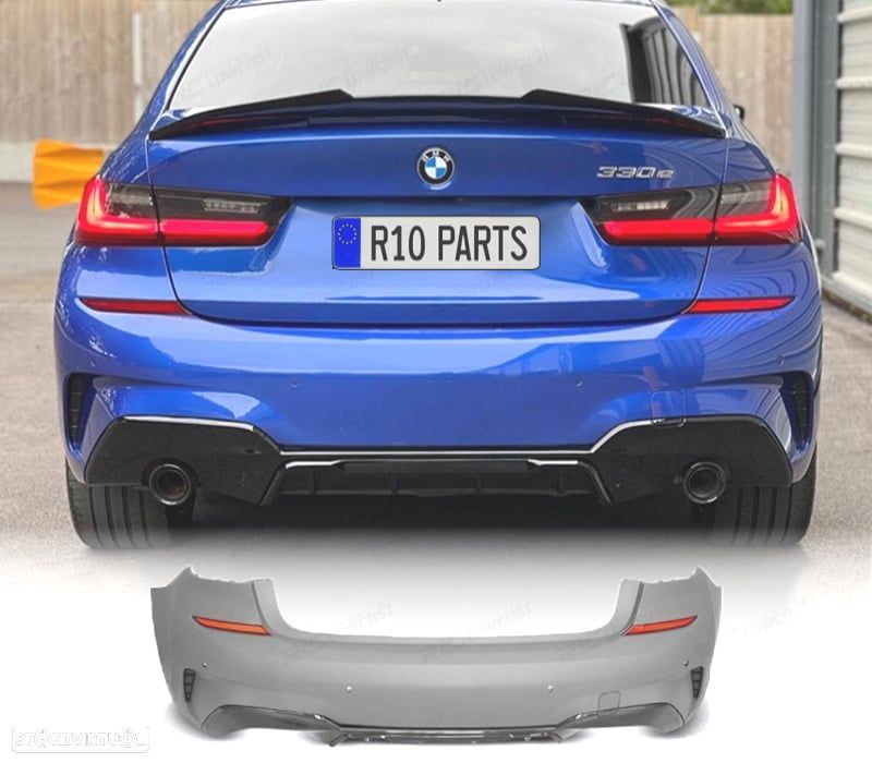 PARA-CHOQUES TRASEIRO BMW G20 19-22 LOOK M PERFORMANCE PRETO BRILHANTE PDC - 1