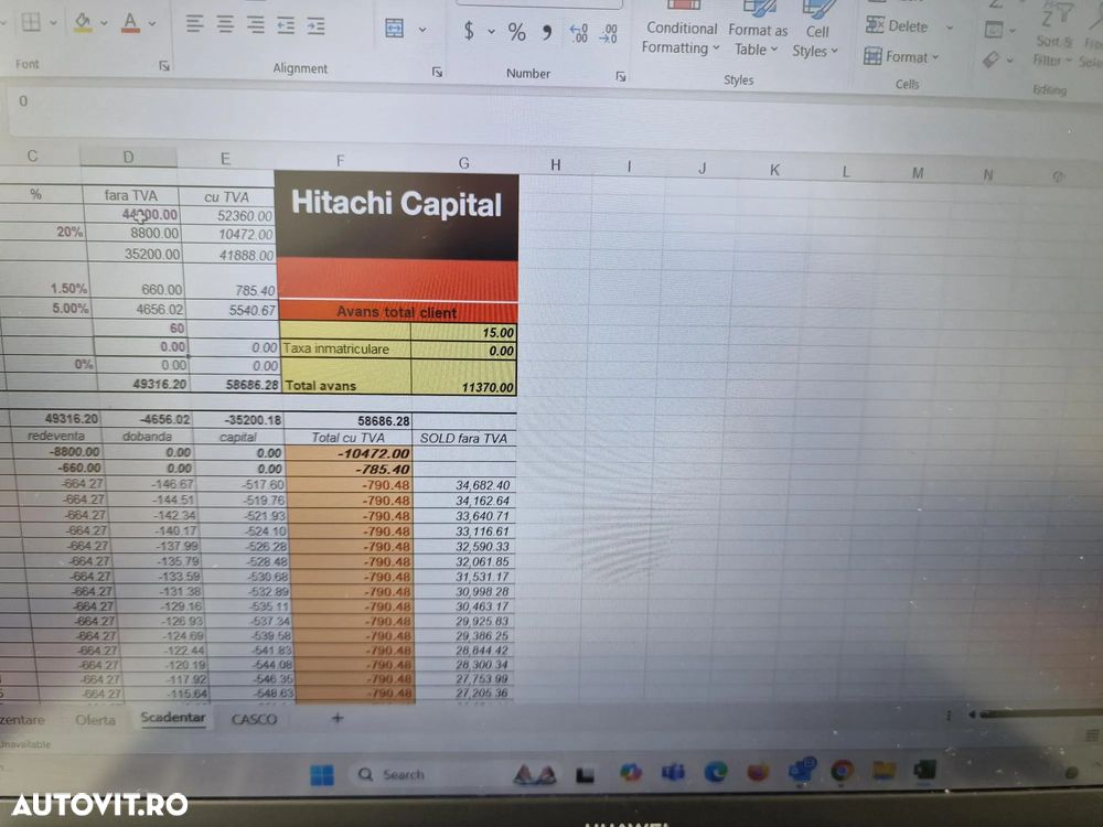 Hitachi 3,7t, ZX33U-6, cupla rapida+2 cupe excavare+cupa taluz, inst picon, Aer conditionat, lama nivelare, produs in JAPONIA, garantie 1an, posibilitate leasing-44.900 EUR+Tva - 32