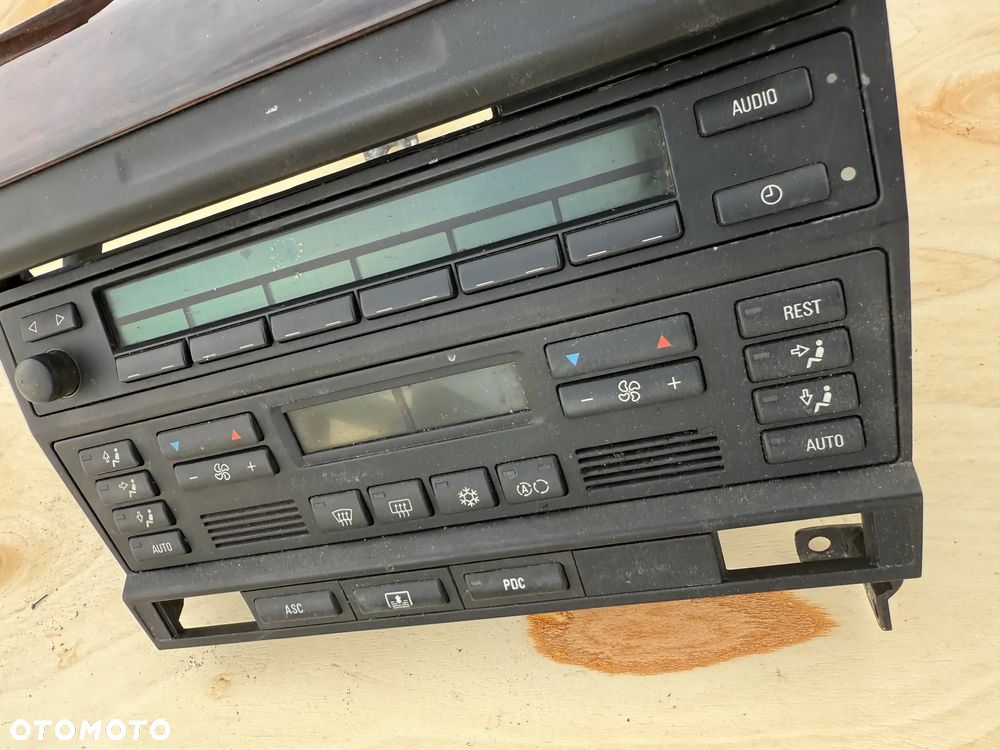BMW E38 RADIO PANEL STEROWANIA KLIMATYZACJI KLIMATRONIK RAMKA RADIA DEKOR DREWNO OSŁONA 8361128 - 6