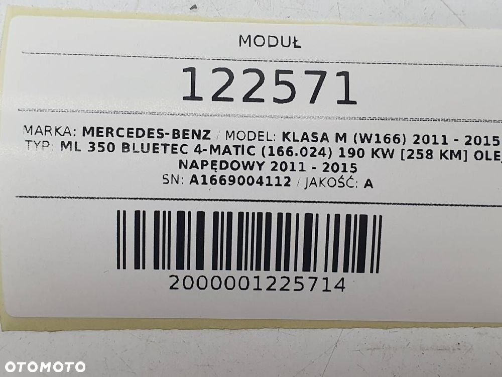 MODUŁ CBC V5 A1669004112 MERCEDES ML W166 - 7