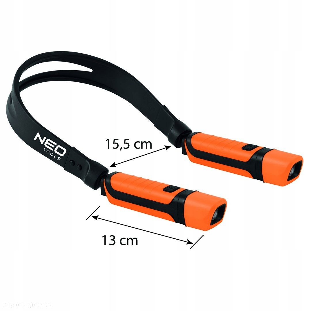 NEO LAMPA LED DO CZYTANIA 300LM LATARKA NA SZYJE AKUMULATOR USB-C 99-112 - 9