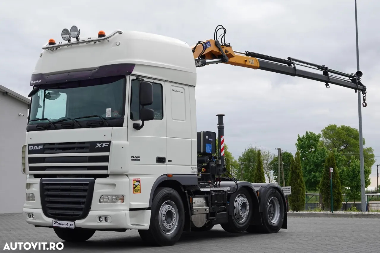 DAF XF 105.510 / TRACTOR IMPINGAT / + HDS COPMA 160.5 / EXTENSIUNE - 13 M / CAPACITATE DE RIDICAT - 7.040 KG / IMPORTAT - 2