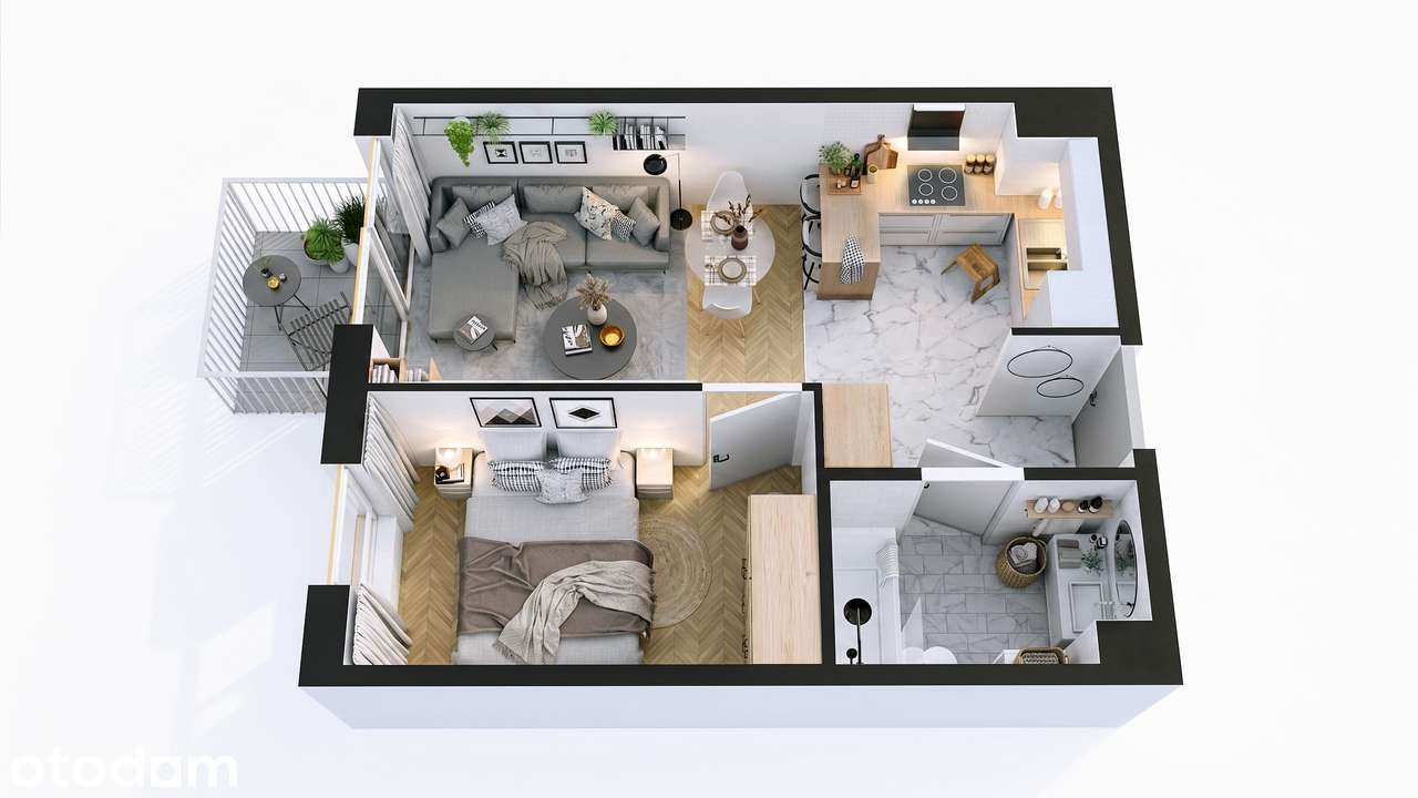 NOWOŚĆ!!! 2 pokoje z balkonem | 35,82 m² | Zaczarowana Rotmanka