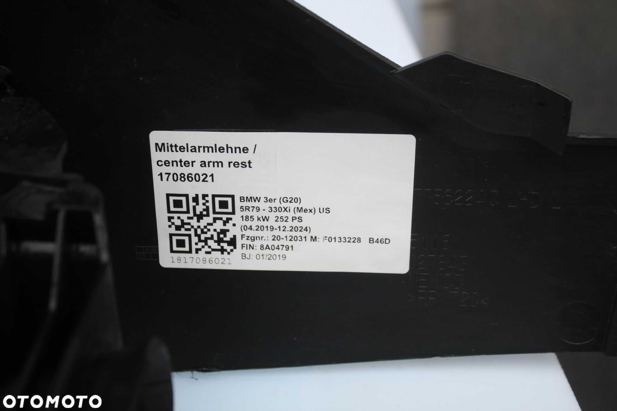 TUNEL ŚRODKOWY PODŁOKIETNIK SCHOWEK CHROM BMW G20 G21 7943110 EUROPA CH - 10