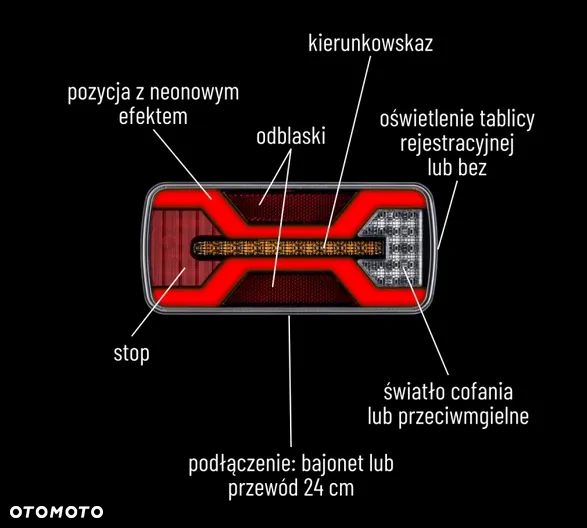 Lampy tylne zespolone LED X-SPIDER komplet ciągnik przyczepa naczepa 12/24V - 6