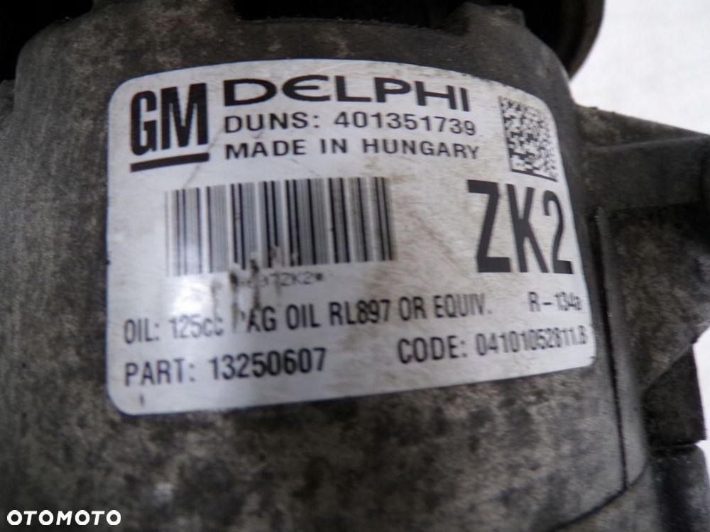 OPEL ASTRA J IV 1,7 CDTI SPRĘŻARKA KLIMATYZACJI ZK2 13250607 ZK2 - 3