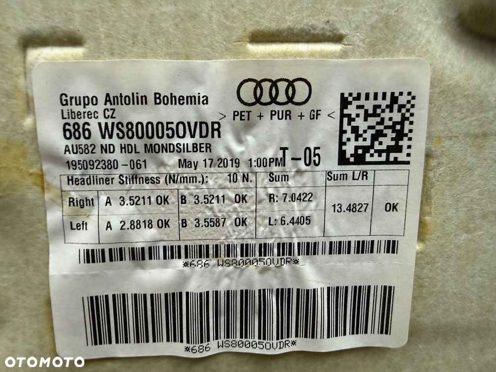 audi a6 c8 avant kombi podsufitka - 9