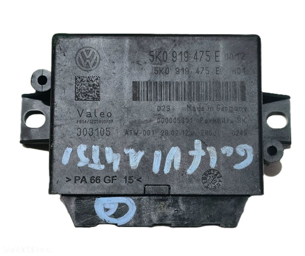 VW GOLF VI 08-13r 1.4 TSI MODUŁ STEROWNIK PARKOWANIA PDC 5K0919475E - 1
