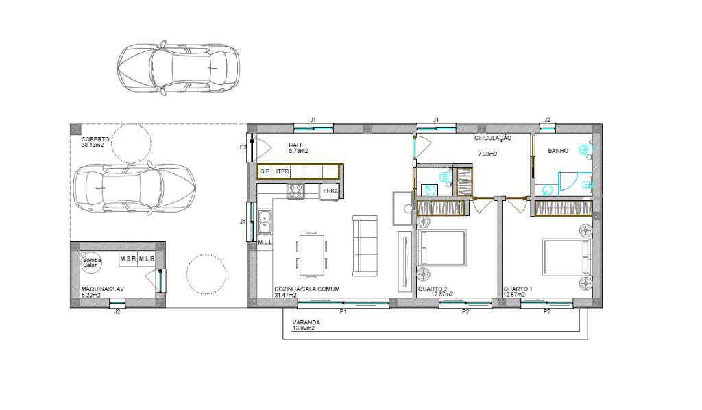 Moradia Individual V2, em estrutura - Tabuaças - Grande imagem: 4/5