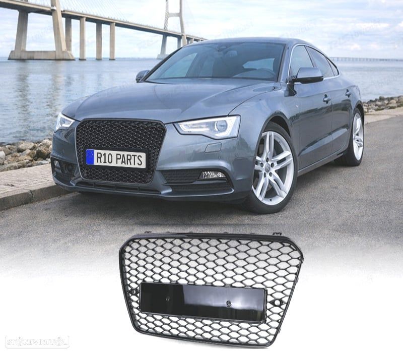 GRELHA FRONTAL AUDI A5 12-16 PRETO LOOK RS5 - 1