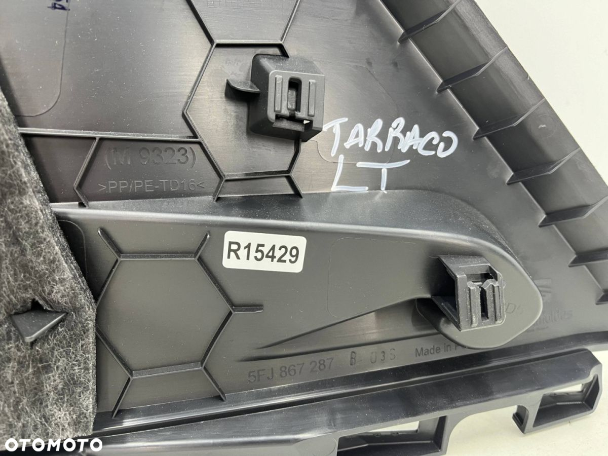 Plastik Seat Tarraco 2018r.- lewa tylna górna osłona słupka bagażnika 5fj867287b - 14