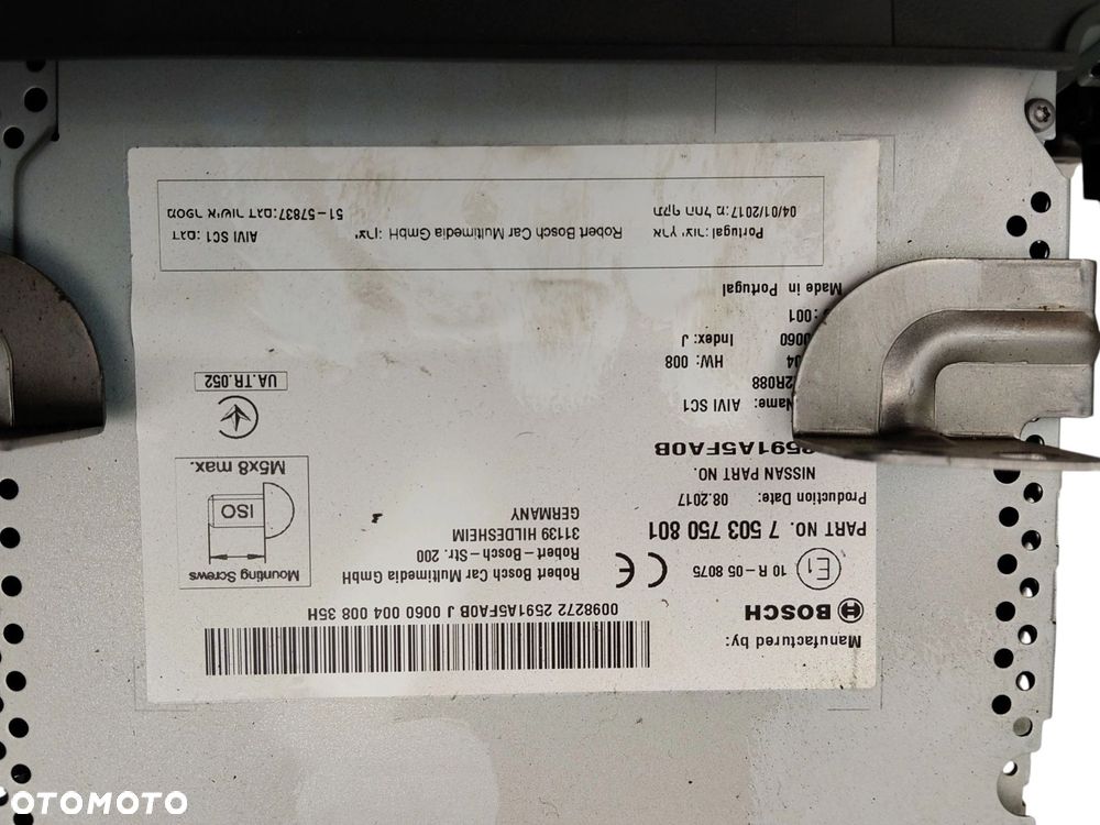 RADIO NISSAN MICRA K14 (2016-2022) 1.5 DCI 90KM 7 503 750 801 - 1