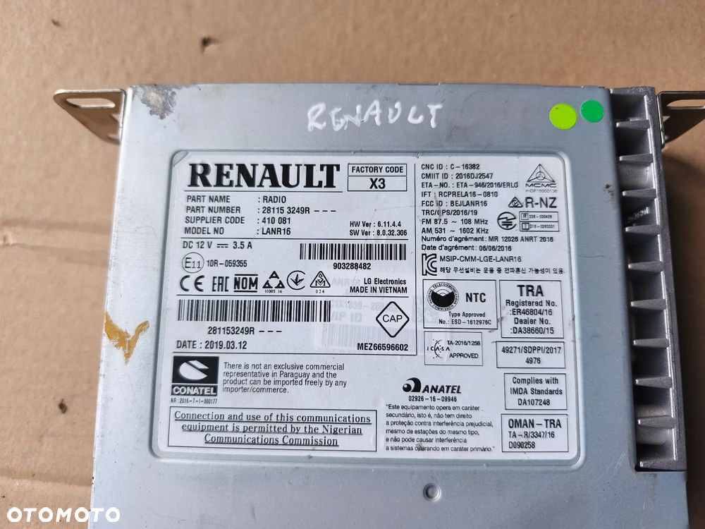 RADIO NAWIGACJA CZYTNIK 281153249R RENAULT MEGANE SCENIC IV TALISMAN - 3