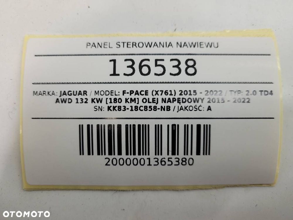PANEL NAWIEWU KLIMATYZACJI JAGUAR F-PACE X761 KK83-18C858-NB EUROPA - 11
