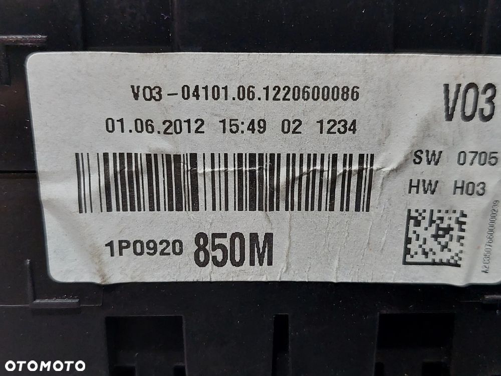 LICZNIK ZEGAR SEAT LEON II 2 1,8 TFSI R2012 LIFT FR NR 1P0920850M - 3