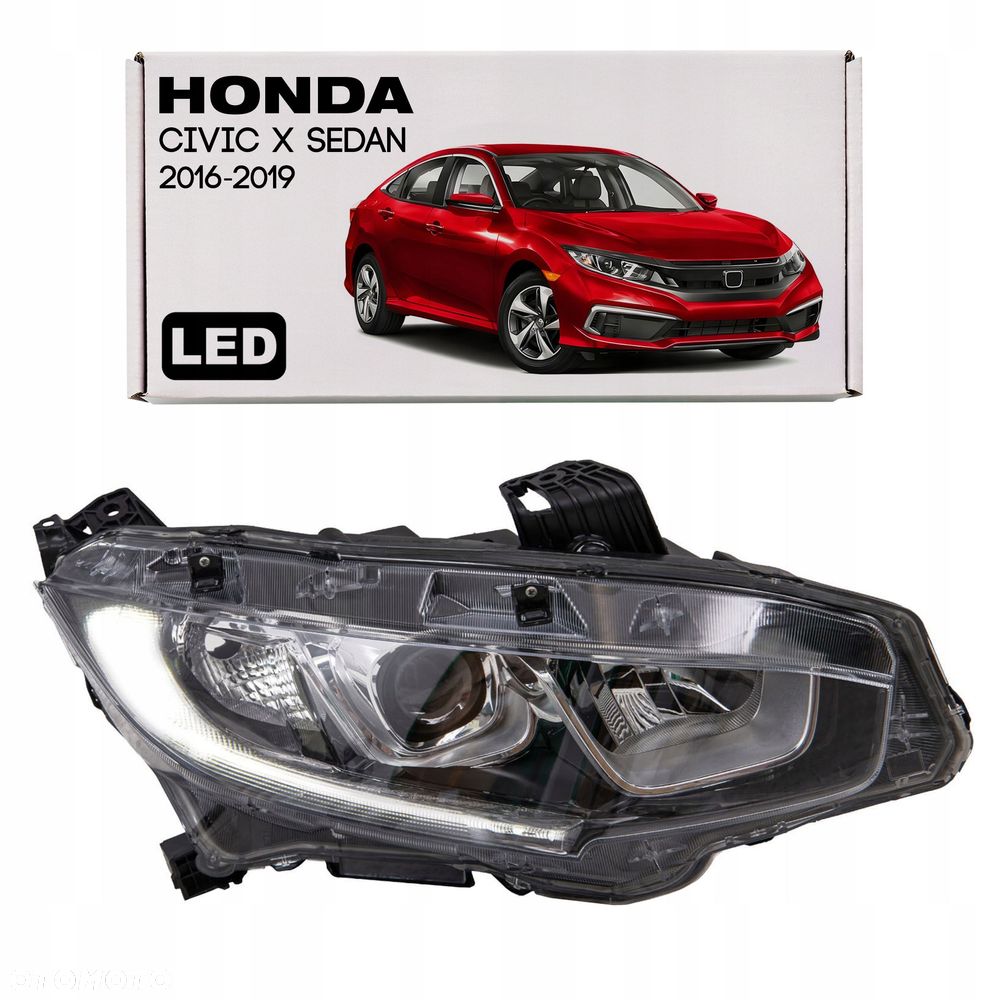 honda civic x sedan 2016-2019 lampa przednia led prawa 33100tbaa01 - 1