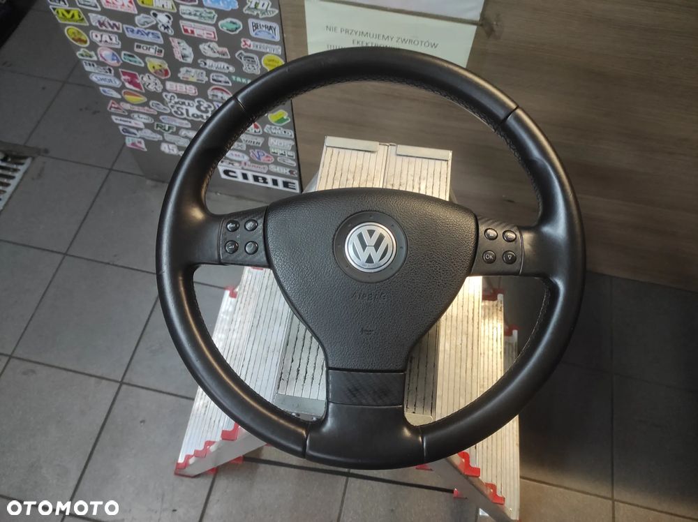 KIEROWNICA 3 RAMIENNA SKÓRA SKÓRZANA MULTIFUNKCJA CARBON VW TIGUAN PASSAT B6 SIROCCO CADDY GOLF 5 TOURAN EOS T5 T6 SHARAN WYSYŁKA !!! - 1