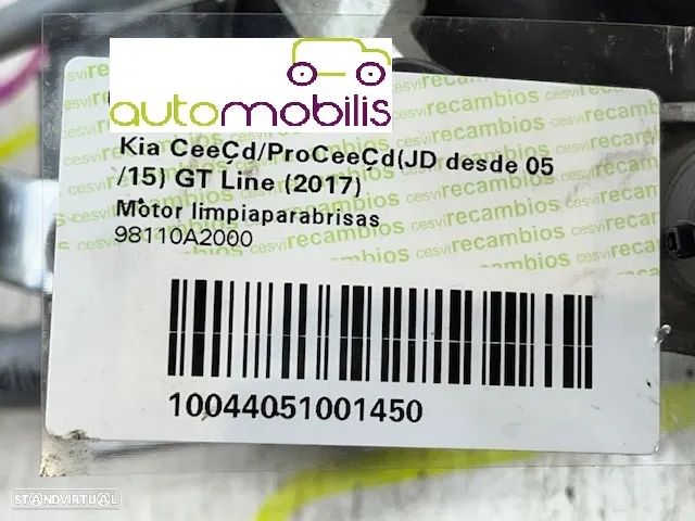 Limpa Vidros KIA CEE'D (JD) 1.4 CRDi Ref. 98110A2000 - NO. 340069 - 4