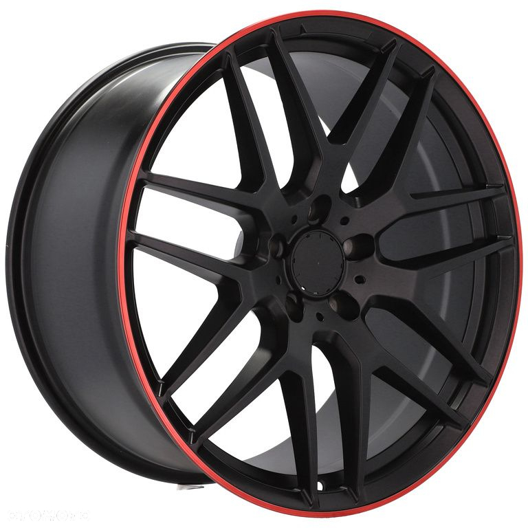4x Nowe Felgi 21 m.in. do MERCEDES Klasa G W460 W461 W463 AMG Czarne Czerwony Rant - FE115 (HE762) - 3