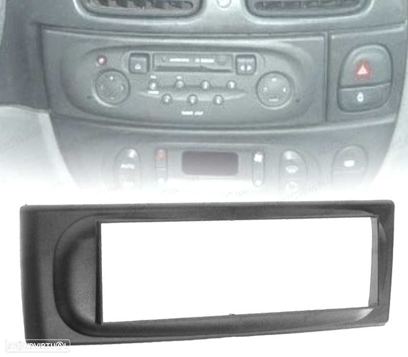 MOLDURA ADAPTADOR PRETO PARA RADIO 1-DIN PARA RENAULT MEGANE I SCENIC 96-03 - 1