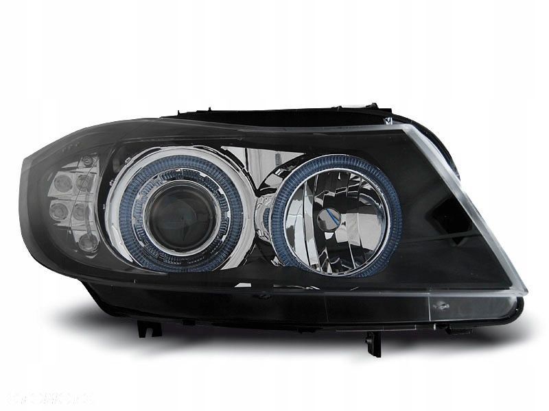 LAMPY PRZÓD BMW E90 E91 05-08 RINGI BLACK RHD/LHD - 1