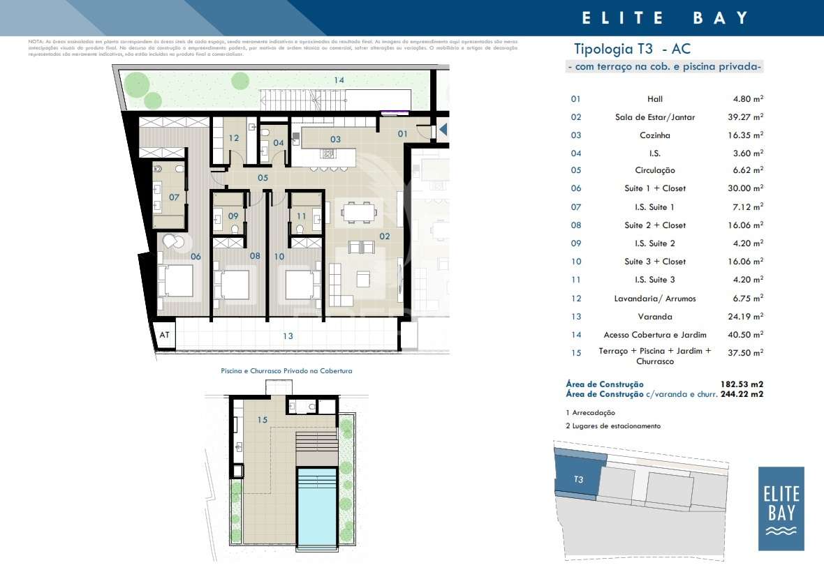 Apartamento T3 com terraço amplo e piscina privada - Grande imagem: 2/26