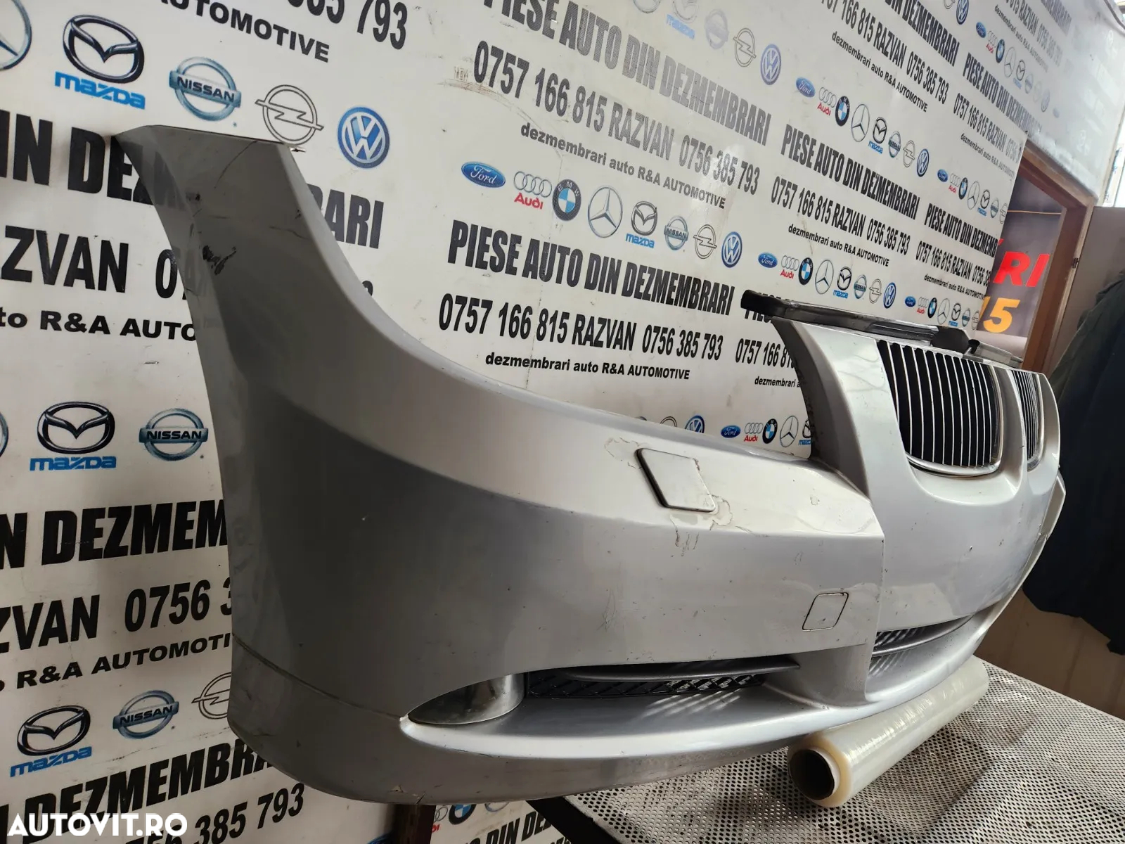 Bara Fata Completa Cu Spalatoare Far Grile Si Proiectoare Bmw E90 E91 NFL Necesita Vopsire Mici Def - 6
