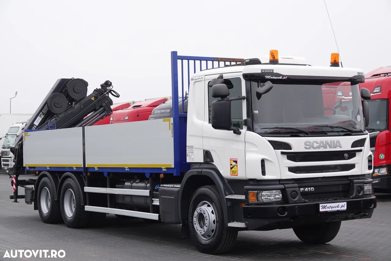 Scania P420 / 6x4 / BOX - 6.8 m / HDS HIAB 188 4x extension -13 meters / EURO 6 / RADIO CONTROL / ROTATOR / PALLET FORKS - 9