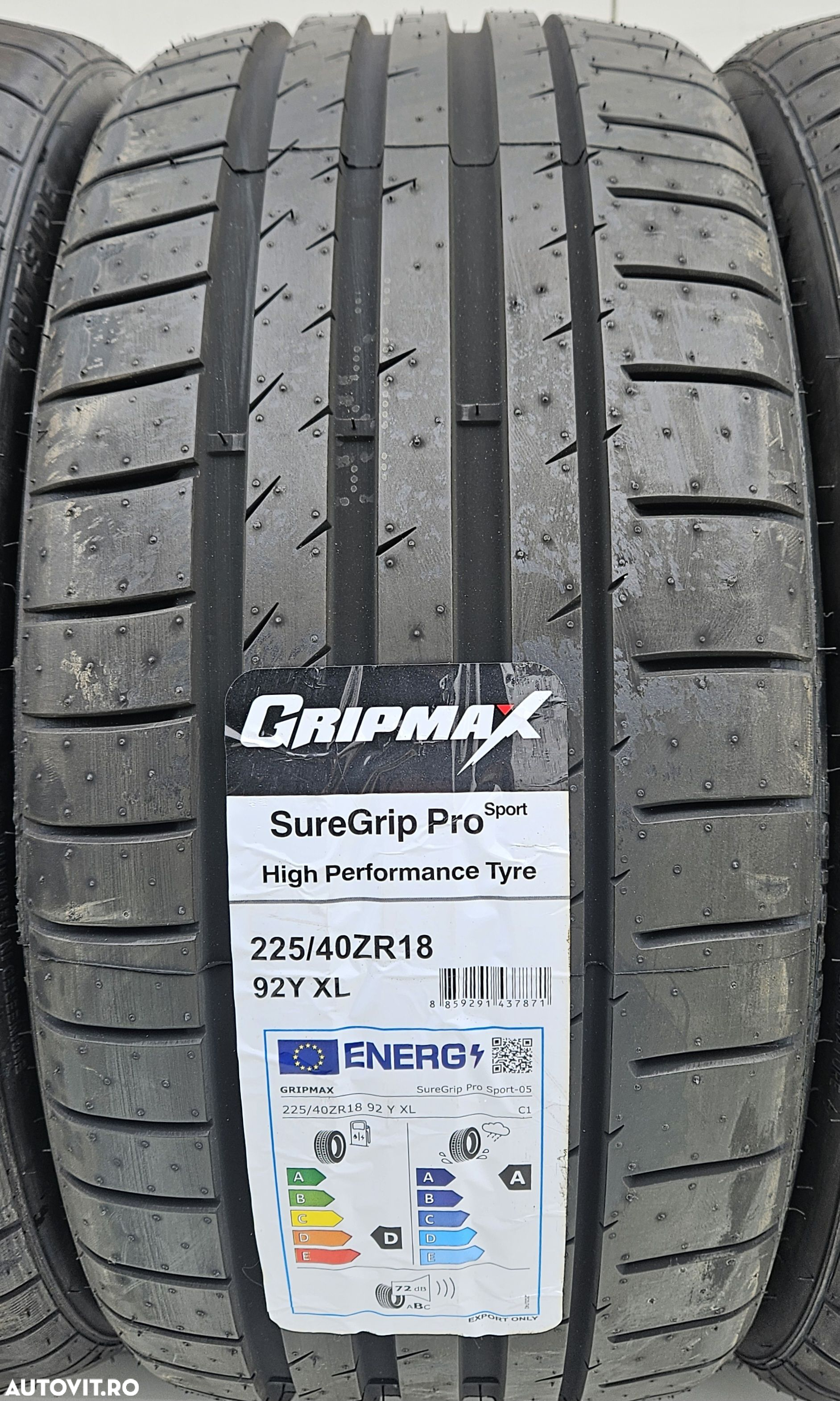 225/40 R18, 92Y, GRIPMAX ProSport XL, Anvelope vara, Aderenta clasa A - 2