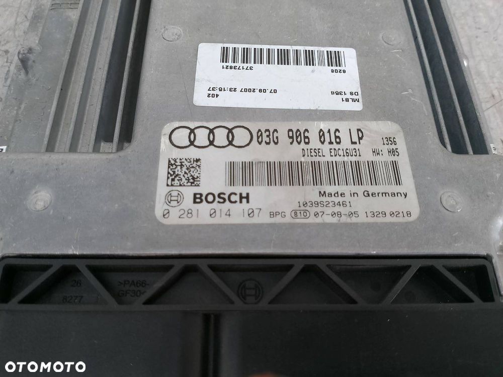 KOMPUTER, STEROWNIK AUDI A4 B7 03G906016LP 0281014107 1.9 TDI BRB BOSCH - 4