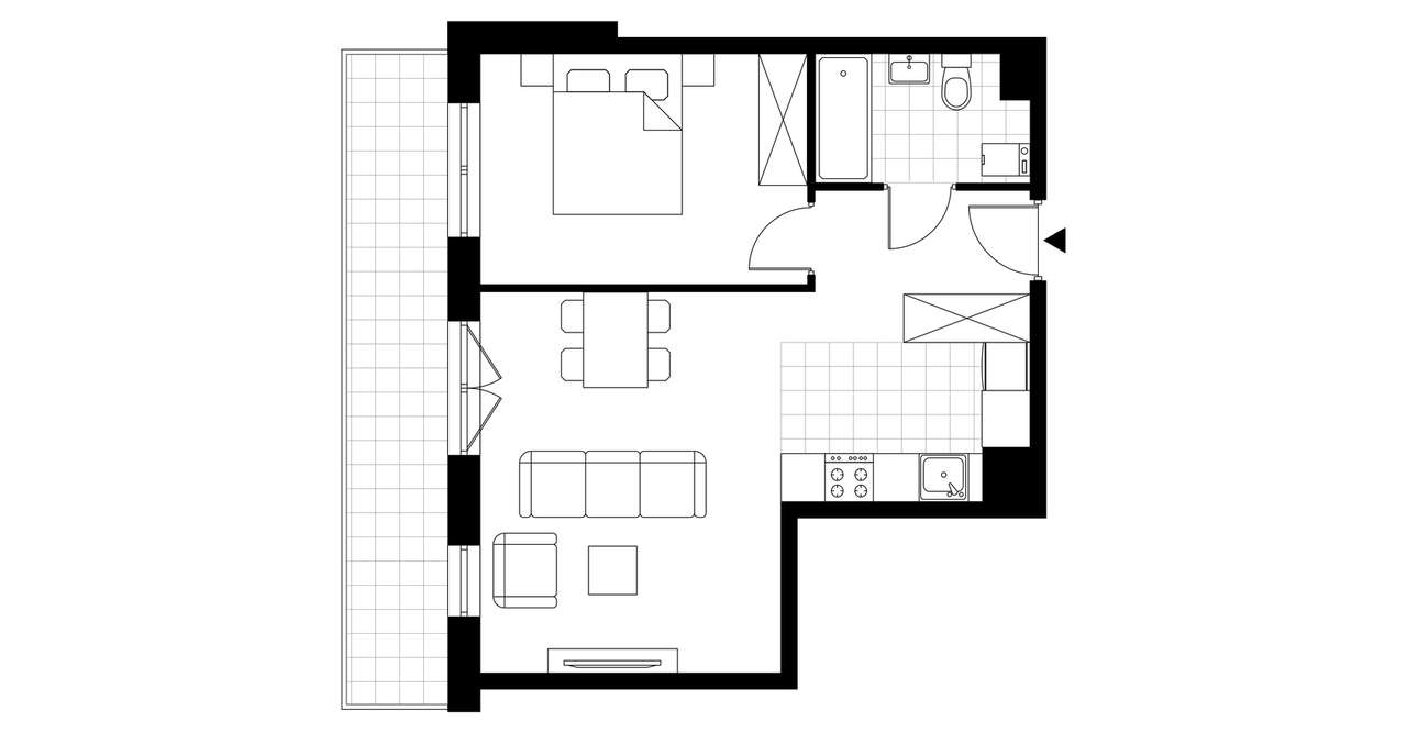2-pokojowe mieszkanie 46m2 + balkon Bezpośrednio - Pełny obrazek: 4/24