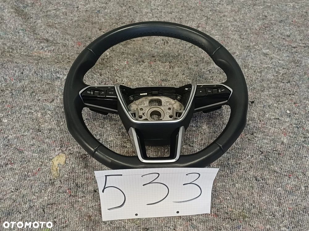 NR 533 Kierownica multifunkcja czarna skóra, łopatki do AUDI A6 C8  4KE419508C - 1