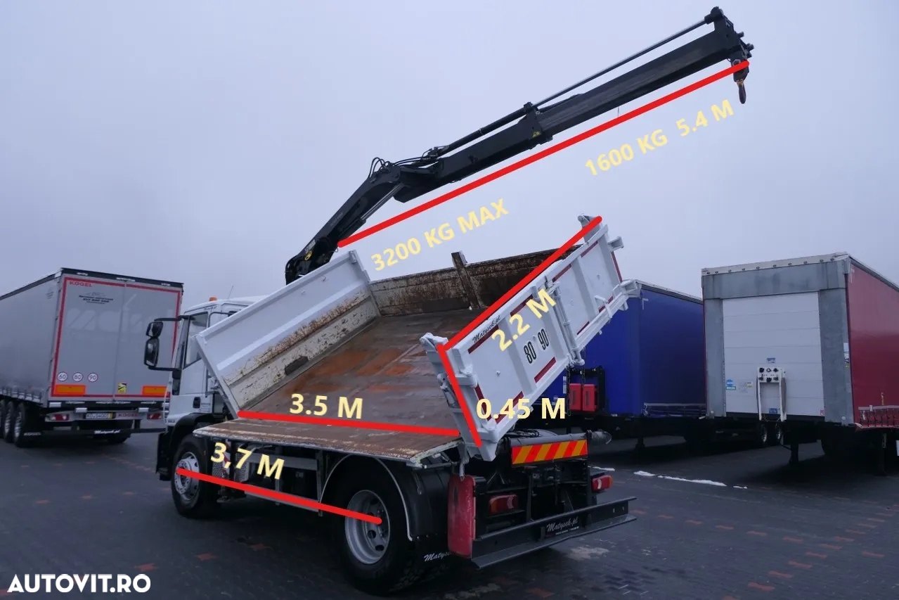 Iveco 19 - 320 CP / E 6 / Basculant + HDS / HYDROBOARD / KIPPER 3 FETE - 3,5 M / EURO 6 - 6