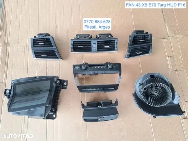 BMW X5 E70 X6 E71 F16 Head up display grila ventilatir stanga dreapta fata centrala cotiera spate buton avarii panou butoane control clima ventilatir senzori parcare deschidere portbagaj ventilator habitaclu aeroterma - 1