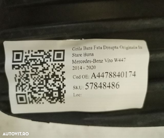 Grila Bara Fata Dreapta Originala In Stare Buna  Mercedes-Benz  Vito - 7