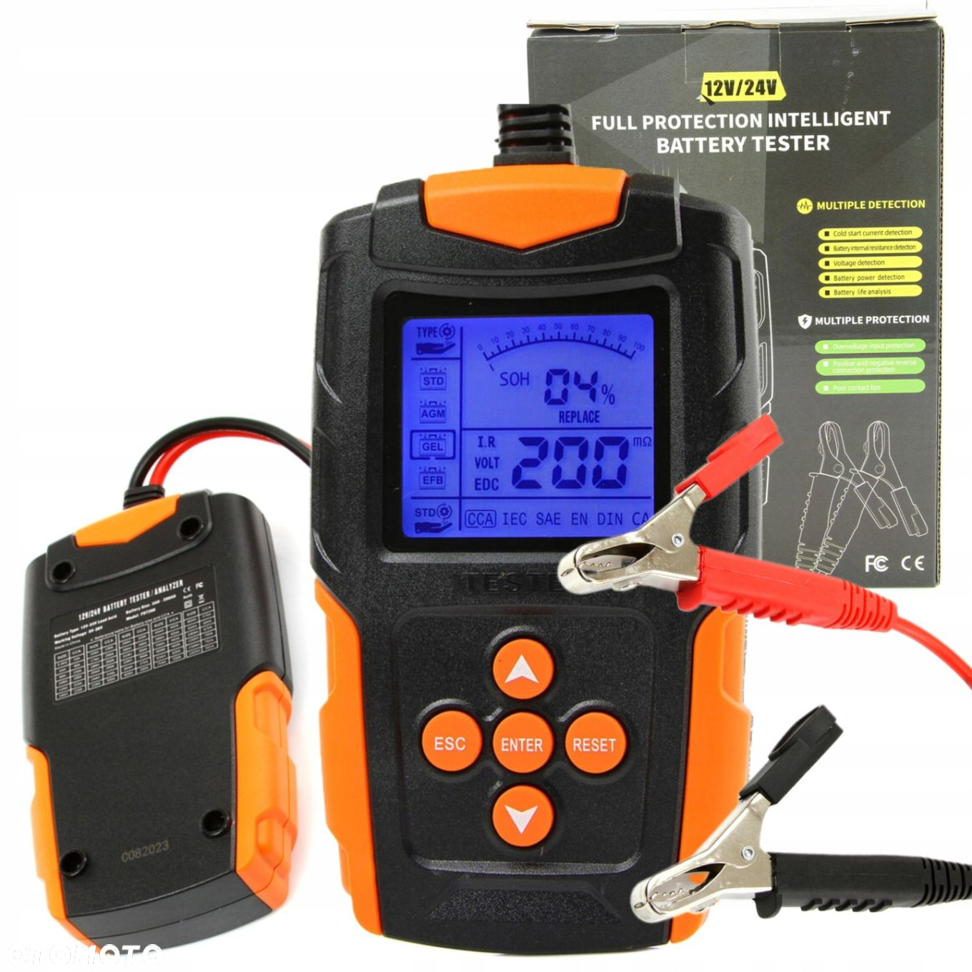 CYFROWY TESTER DO AKUMULATORÓW BATERII 12V 24V UNIWERSALNY 3Ah - 200Ah - 10