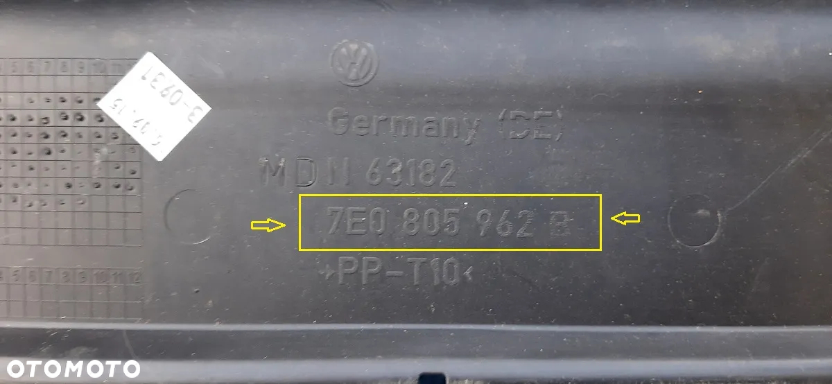 VW T5 lift T6 kierownica powietrza 7E0805962B - 3