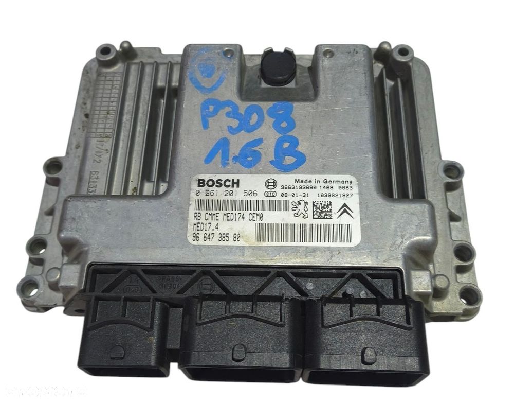 PEUGEOT 308 T7 08r 1.6 VTI STEROWNIK KOMPUTER SILNIKA 0261201506
