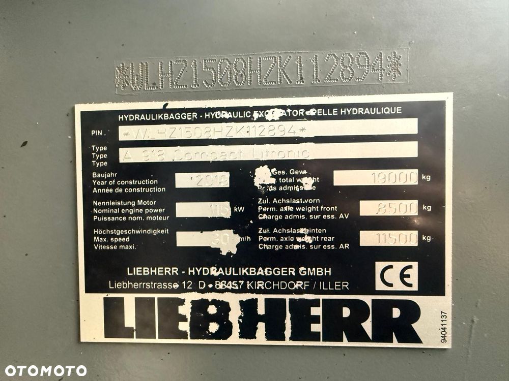 Liebherr A918 Compact 2019 8473 MTG A 918 914 916 A914 A916   Litronic - 41