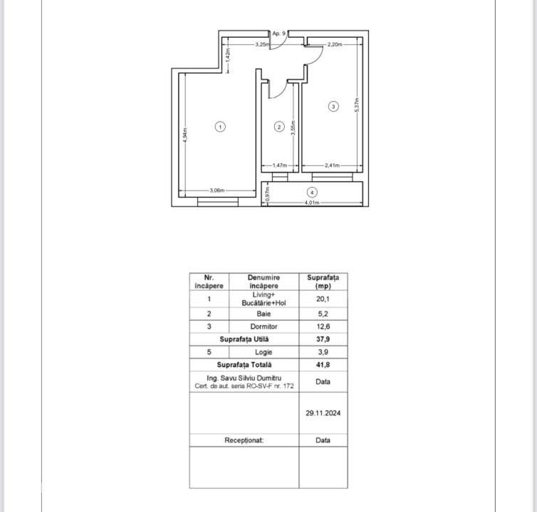Apartament nou, 2 camere, 41,8 mp, Zona Ipotesti — fotografia 1
