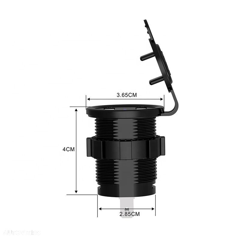 Priza auto cu incarcare USB cu indicator de voltaj - 3