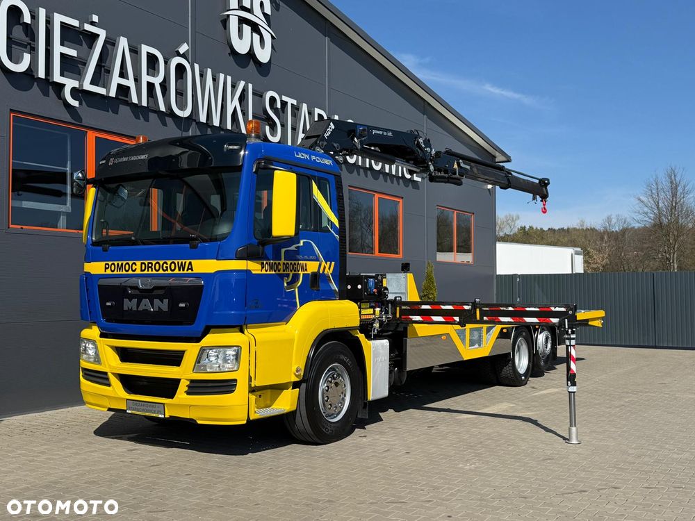 MAN TGS TGX 26.360 E5 laweta uniwersalna + Dźwig HDS HMF 1420 K2 / pomoc drogowa / kran krane dzwig hds żuraw - 16