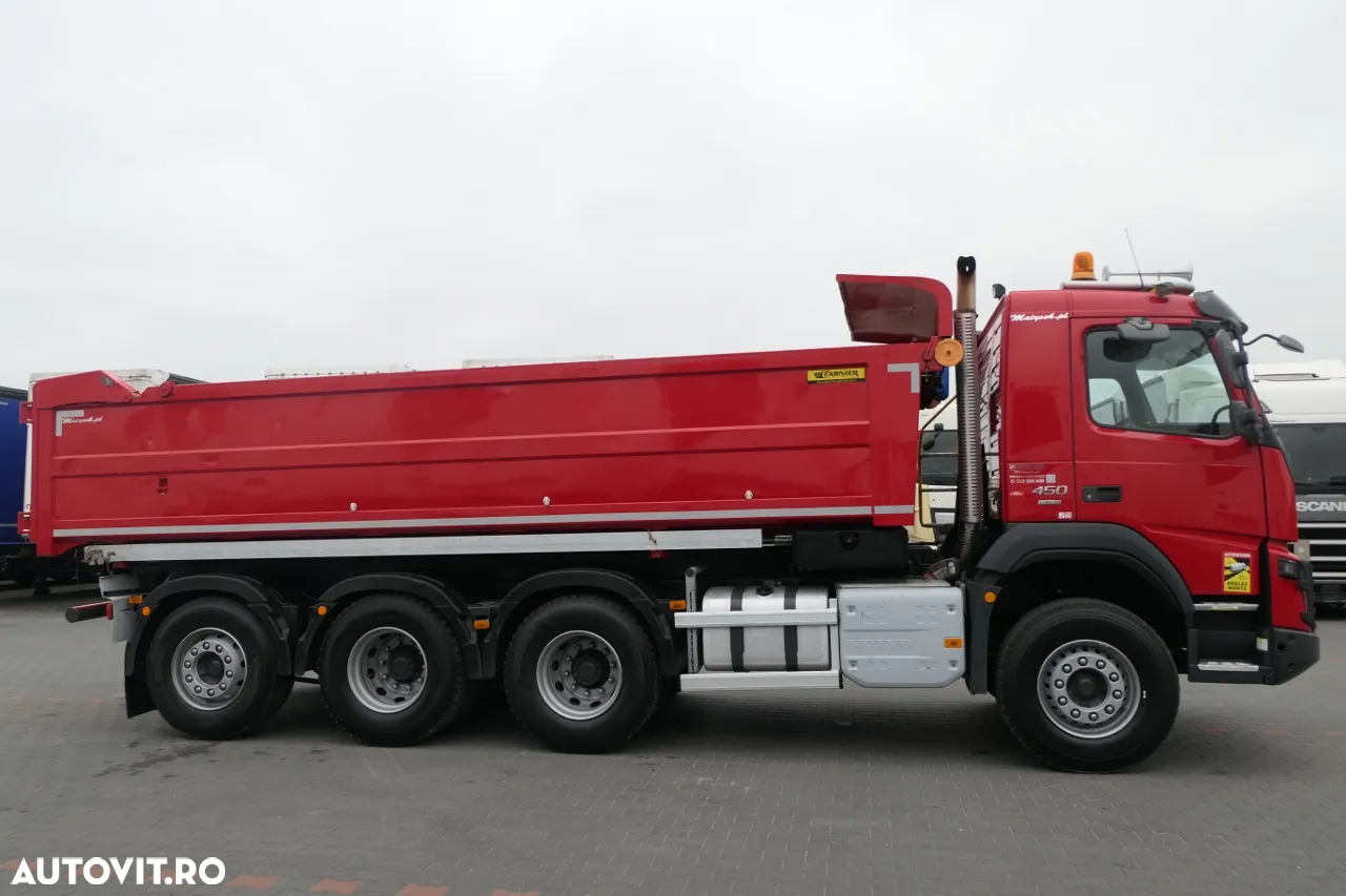 Volvo FMX 450 / 8x4 / 2 PAGINI. CAMION BASCULANTE / TRIDEM / AXIE DE DIRECȚIE LIFTARE / BORDMATIC / HYDROCLAP / 2016 - 18