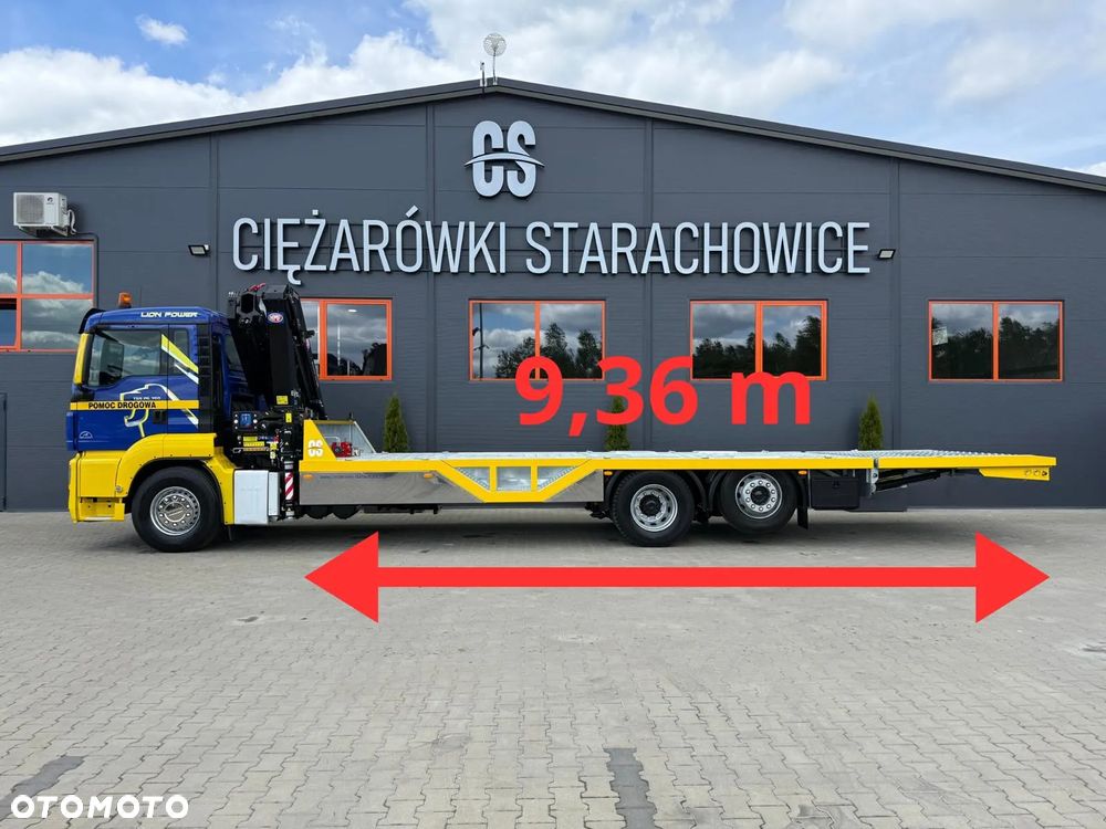 MAN TGS TGX 26.360 E5 laweta uniwersalna 9,36m + Dźwig HDS HMF 1420 K2 / platforma do przewozu kontenerów / pomoc drogowa / platforma / kran krane dzwig hds żuraw - 4