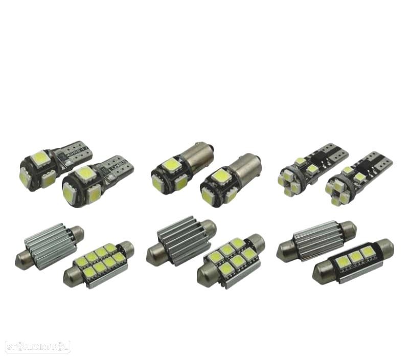 KIT COMPLETO 17 LAMPADAS LED INTERIOR PARA RENAULT MEGANE II 2 MK2 HATCHBACK 03-08 - 1